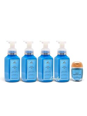 4X Bath & Body Works CRISP MORNING AIR Foaming Hand Soap 8.75 fl oz Set Bundle